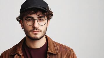 A man with glasses and a hat photo