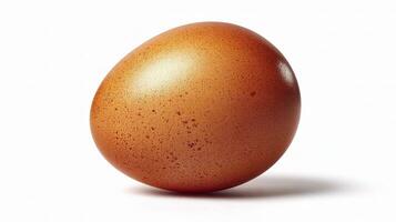 An egg is shown on a white background photo