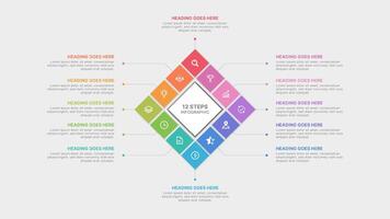 Yearly Planner Organizer Infographic Template Design with Twelve Option vector
