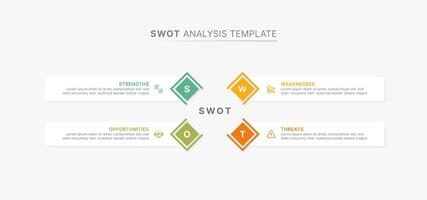 SWOT Analysis Four Option Infographic Chart Design Template vector