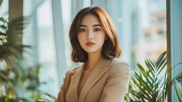 Young asian woman in business suit photo