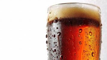 A glass of beer with water droplets on the side photo