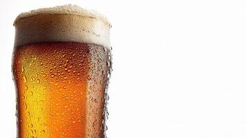 A glass of beer with a white background photo