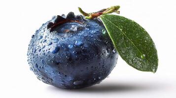 A blueberry with water drops on it photo
