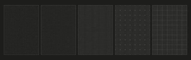 Detailed blueprint black graph shows multiple grid layouts useful for architects and designers to draft building plans or layout designs effectively. vector