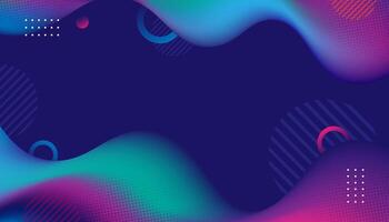 Colorful abstract background with wavy lines and geometric shapes. vector