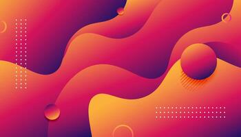 Abstract orange and purple background with lines and waves vector
