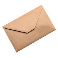 Plain Brown Office Envelope Slightly Open on Transparent Background png