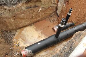 Replacement of sewer pipes. Water Pipeline photo