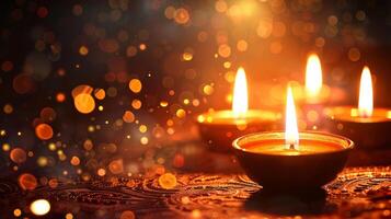 A candles with a warm and inviting Diwali mood. Warm and inviting Diwali mood. Copy place photo