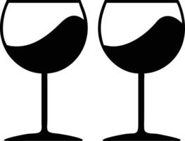 Two Stylish Wine Glasses filled with Wine Isolated vector