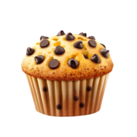 Delicious Chocolate Chip Banana Muffin Photo on Transparent Background png