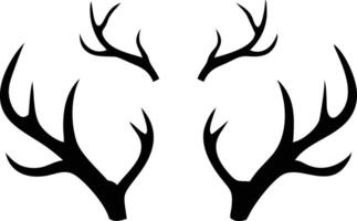 Four black silhouette antler pairs are displayed symmetrically against a clear white backdrop vector