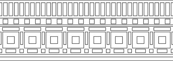 endless Assyrian black outline ornament. Seamless border, Mesopatamia frame. Pattern of the ancient East. vector