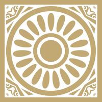square Assyrian gold ornament. Rectangle, frame of Mesopatamia vector