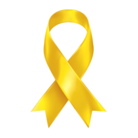 Clean minimal image of yellow awareness ribbon for social causes and campaigns png