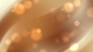 Blurred particle brown cream to beige cornsilk background with golden lights and flowing curves perfect for abstract backgrounds festive designs elegant concepts and artistic projects video
