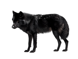 black wolf standing on a transparent background png