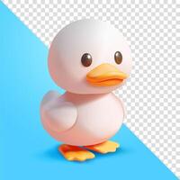 Cute white duck, 3d. Suitable for farming and design elements vector