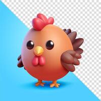 Cute chicken in egg shape, 3d. Suitable for farming and design elements vector
