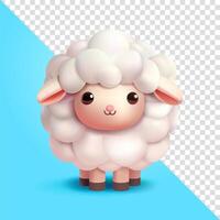 Cute white sheep, 3d. Suitable for farming and design elements vector
