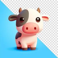 Cute cow, 3d. Suitable for farming and design elements vector