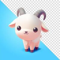 Cute goat, 3d. Suitable for farming and design elements vector