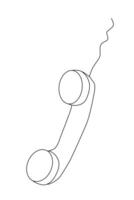 Webone line art of isolated object phone receiver. vector