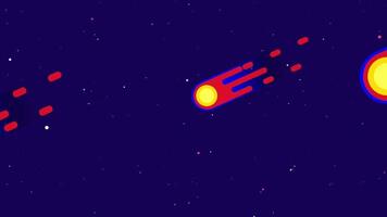 A fierce meteor storm fills the cosmic scene with multiple fiery objects streaking through space, painting trails of destruction and energy video
