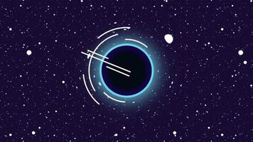 A massive wormhole twists space with swirling energy, bending light and forming an eerie gravitational anomaly against a starry backdrop video