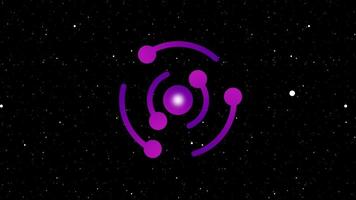 A vibrant display of a pulsating galactic core with synchronized waves of energy radiating from its nucleus through the black backdrop of space video