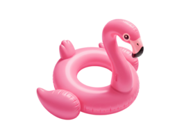 Top view of pink flamingo inflatable float isolated for beach party and summertime fun graphics png
