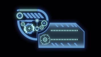 Holographic advanced HUD text placeholder. Futuristic digital technology animated transparent background concept. video