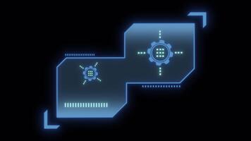 Glowing Holographic advanced HUD text placeholder. Futuristic digital technology animated transparent background concept. video