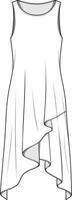 A drawing of a woman's top with a low neckline vector