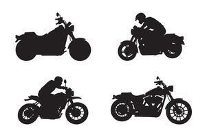 Motorcycle Silhouette Set On White Background EPS 10 vector