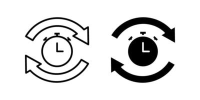Timer reuse Icon set. Symbol isolated white background. illustration. color editable. vector