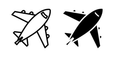Airplane Icon set. Symbol isolated white background. illustration. color editable. vector