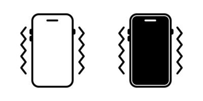 Phone vibration Icon set. Symbol isolated white background. illustration. color editable. vector