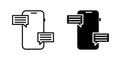 phone chatting sms messages Icon set. Symbol isolated white background. illustration. color editable. vector