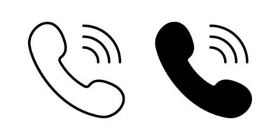 call Icon set Symbol isolated white background. illustration. color editable. vector