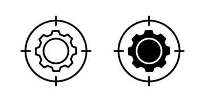 Gear target Icon set Symbol isolated white background. illustration. color editable. vector