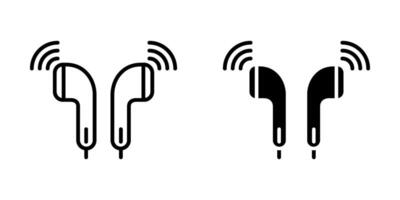 earphone bluetooth Icon set. Symbol isolated white background. illustration. color editable. vector