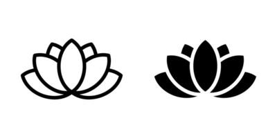 Lotus Icon set. Symbol isolated white background. illustration. color editable. vector