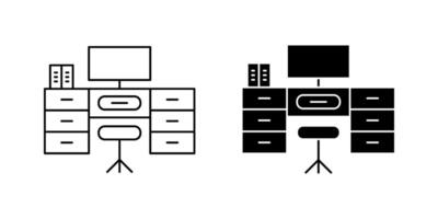 Workplace Icon set. Symbol isolated white background. illustration. color editable. vector