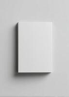 Simple white book cover design empty and blank in neutral background photo