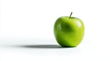 healthy green apple in white background photo