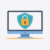 Insecurity on monitor in trendy flat style isolated on white background. illustration. vector
