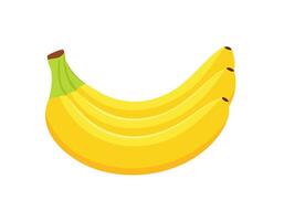 A bunch of ripe yellow bananas with a green stem displayed on a clean white background, perfect for food, nutrition, and healthy lifestyle concepts. vector
