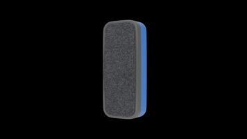 Whiteboard Eraser Rotating on a Transparent Background. Seamless Loop. 4K video
